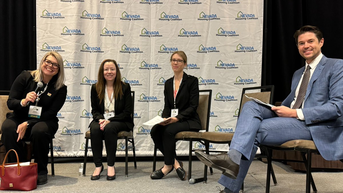 GuinnCenter's tweet photo. Thanks to @HousingNevada for inviting our Dir. of Econ. &amp; Fiscal Policy @MeredithLVNV to talk about our upcoming housing affordability study at their annual conference. Always great to share a stage with other thoughtful Nevadans, too. (Photo: @NVgrantlab) https://t.co/QrRCBY9GPv https://t.co/DL7JePIaoS
