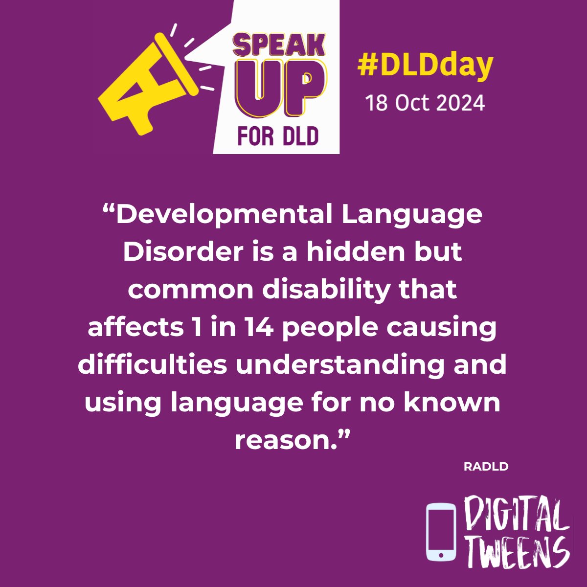 At Digital Tweens, we believe in the power of digital technologies to bridge the gap for young people with DLD, offering new ways to communicate, connect, and thrive. 

#DLDday #DLDawareness #DigitalInclusion #TechForAll #HiddenDisability #DigitalTweens