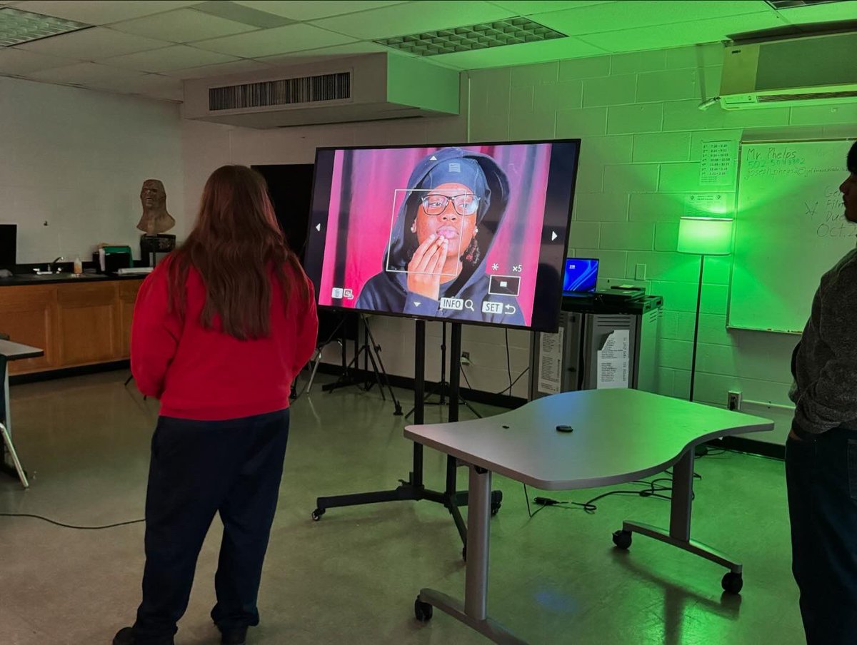 Our Media Arts students were practicing new skills and testing new equipment today!