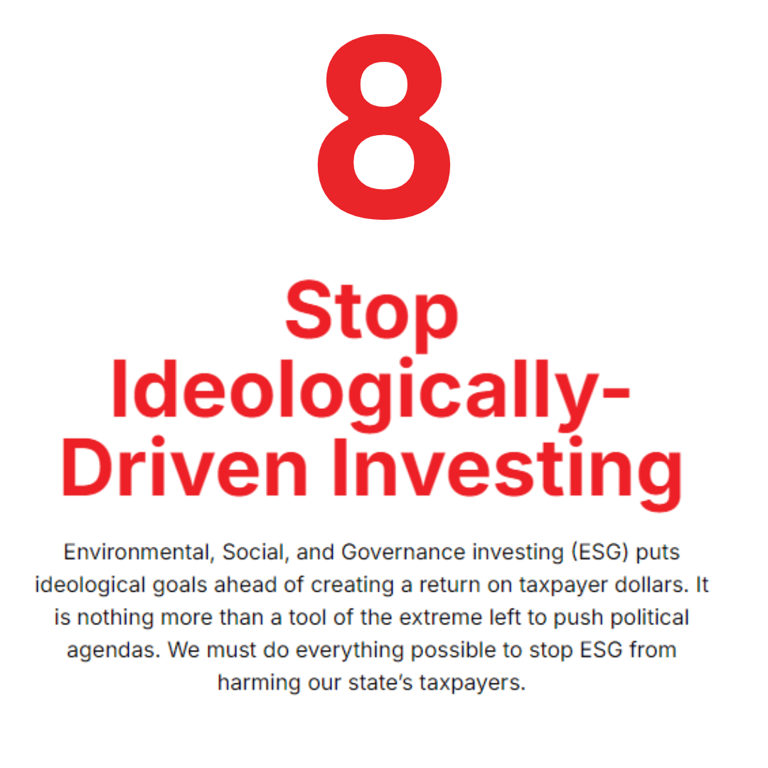 nhcgop's tweet photo. Putting ideology over taxpayer returns is foolish. Mark Robinson will stop ESG. More info: https://t.co/cUgigBECqj
@markrobinsonnc #ncpol #MarkRobinson #StopESG #NCpolitics https://t.co/fNje1rEtFi