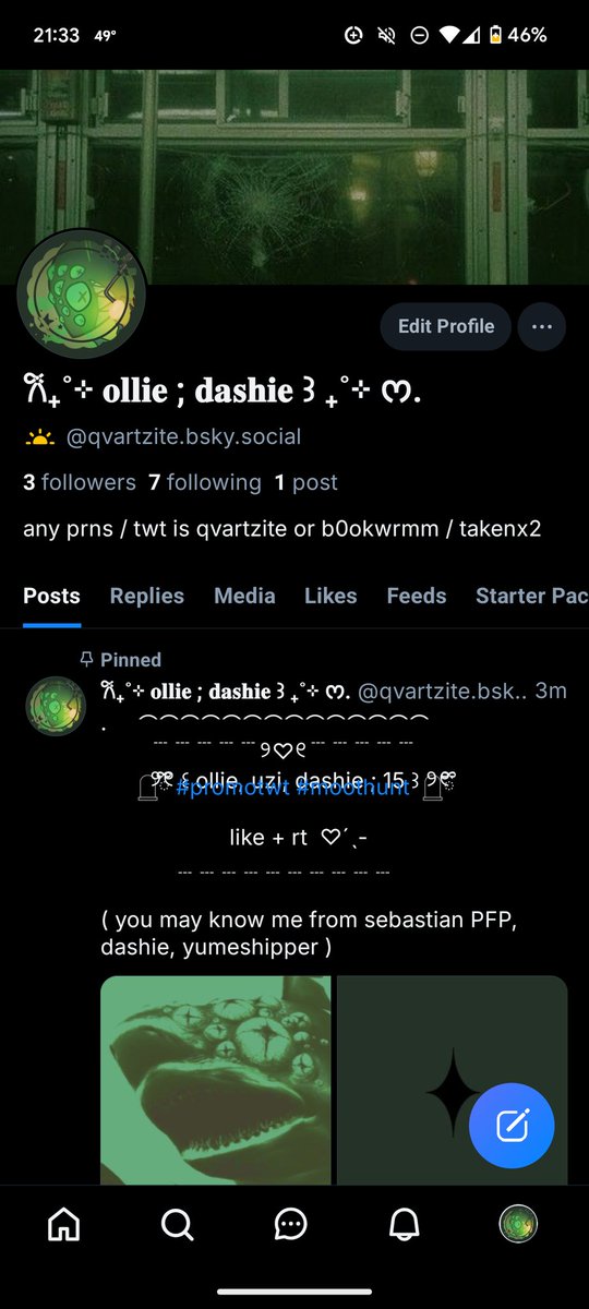 forgot to post this here but heres my bsky! for any followers who want it