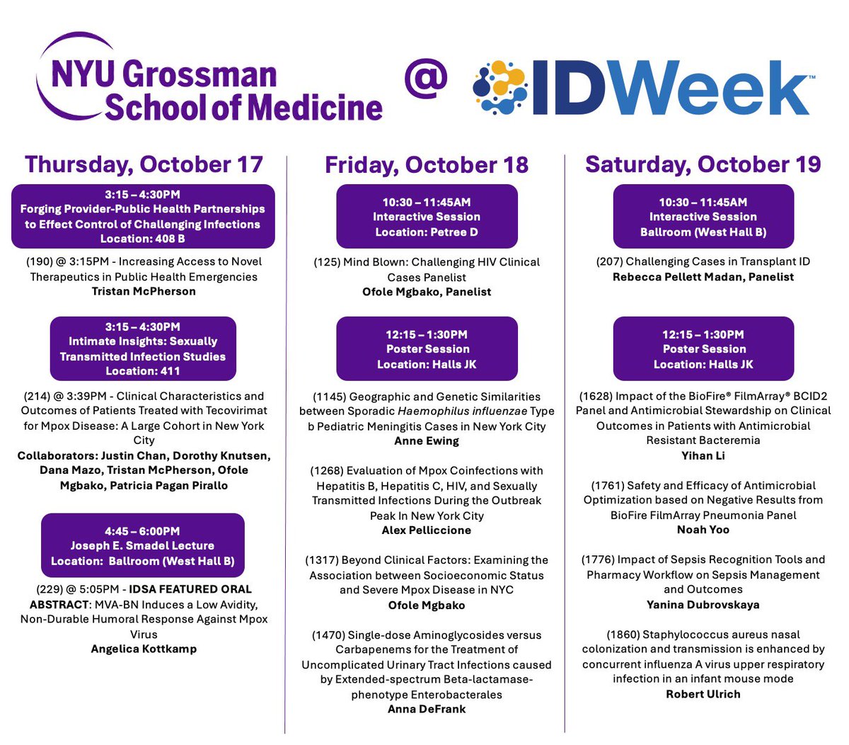 Ofole Mgbako (@oumgbako) on Twitter photo <a href="/NYUGSOM_ID/">Division of Infectious Diseases & Immunology (ID)</a> coming in strong this year at #IDWeek2024. Thanks for making this @TDMcPhersonMD <a href="/NYUGSOM_ID/">Division of Infectious Diseases & Immunology (ID)</a> coming in strong this year at #IDWeek2024. Thanks for making this @TDMcPhersonMD