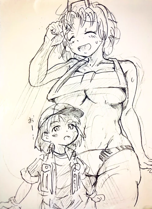 休憩落書き
いさかさんとこのジータちゃん(DR800)は
下から見たら日陰が凄そうって事で
あとじさんとこのごりりんに登場頂きました
#バイク擬人化 