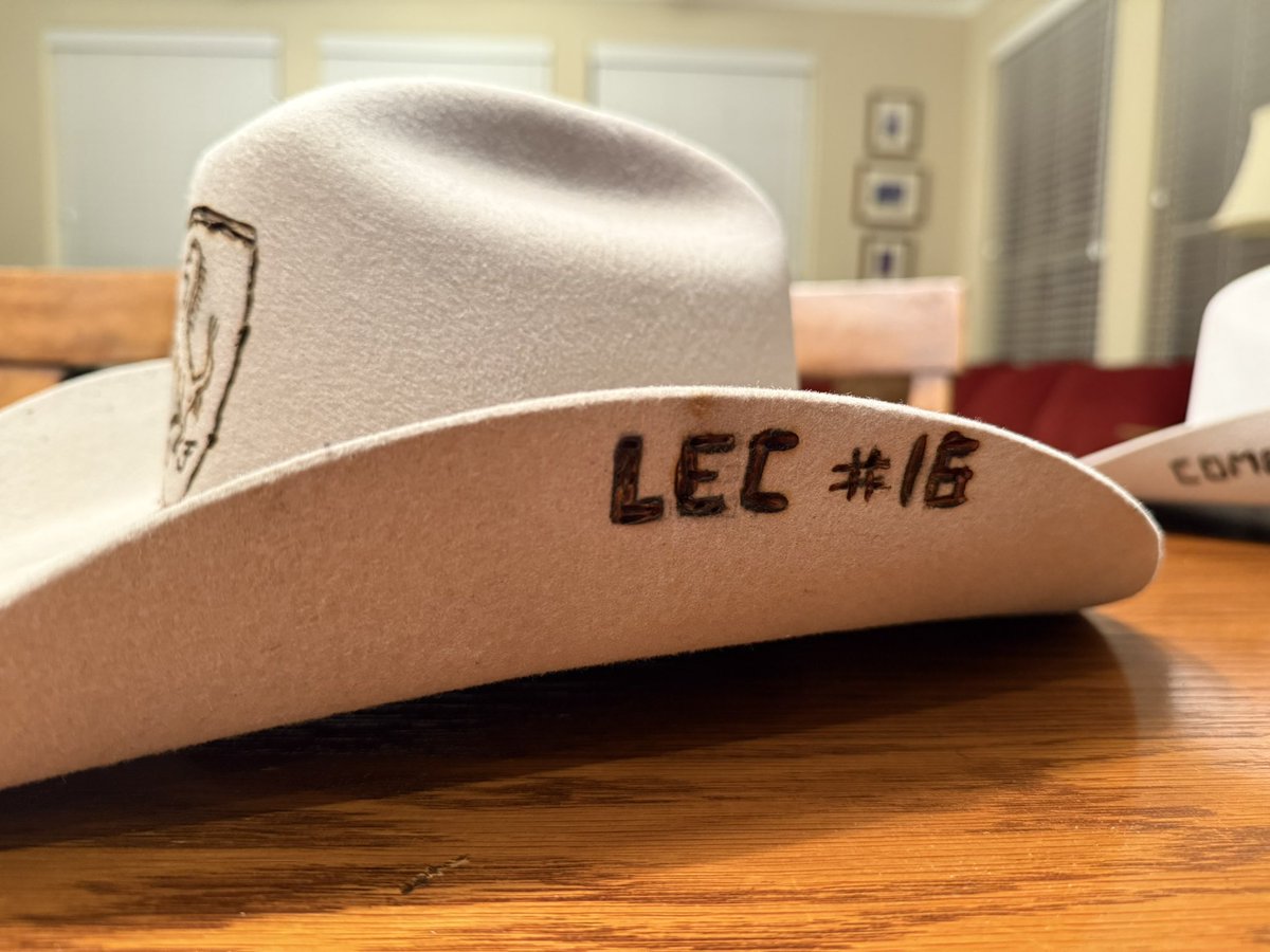 imethanbradb's tweet photo. Lotta people asking for pics of the Ferrari branded cowboy hats. Stenciled out with pencil, used a glorified soldering iron to burn the trace in https://t.co/T9TM8Couxk
