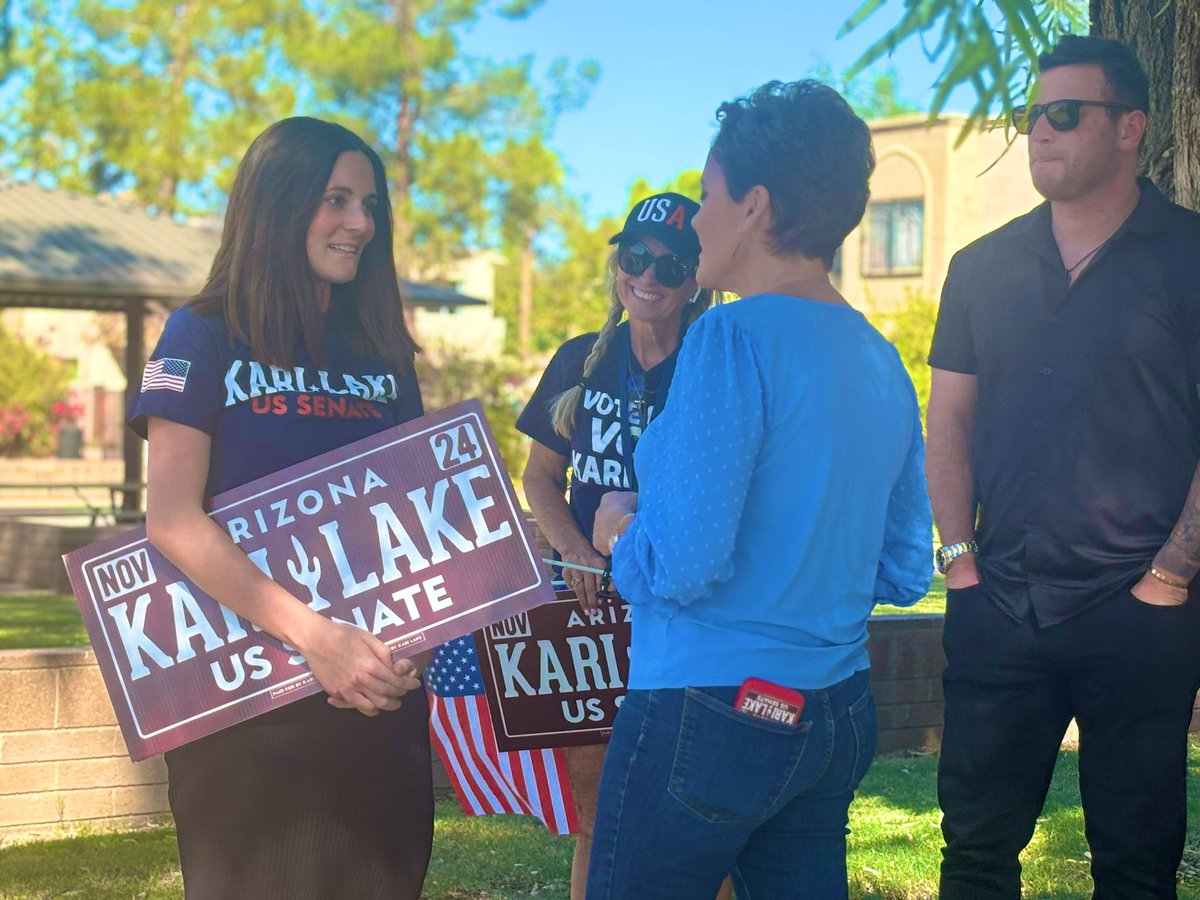 KariLake's tweet photo. This afternoon, we had the second stop of our Early Vote Tour in Scottsdale

This young lady came up, &amp; thanked me for everything I’m doing to fight for the next generation

She's a few months pregnant

I’m going to make sure that her baby grows up in the best Arizona possible. https://t.co/YPnOFxIWcn
