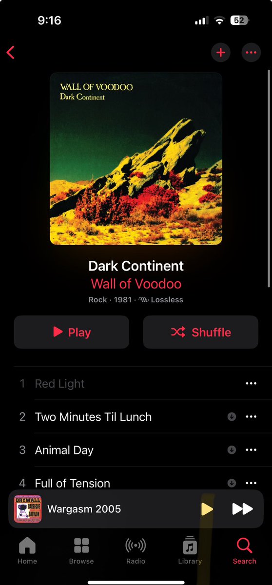 Steve16823's tweet photo. @Stan_Ridgway  I own a copy of Dark Continent both on vinyl and CD but mostly listen through Apple Music these days.  Any idea why “Red Light” is unavailable to stream? https://t.co/0MI6xhnuPm
