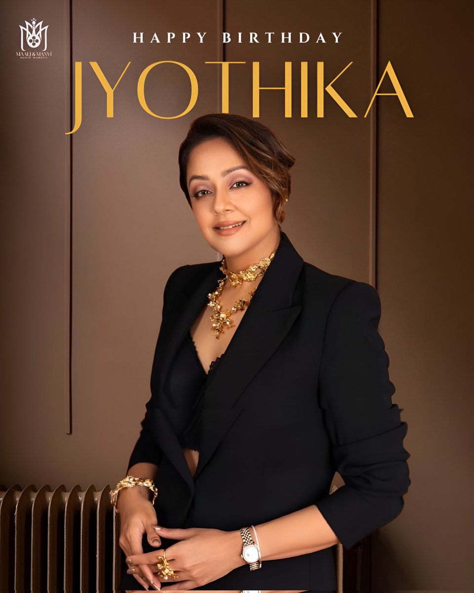 Wishing the ever-inspiring and radiant #Jyothika a very Happy Birthday! 🎉 Your grace, talent, and dedication continue to light up the silver screen and our hearts. May your year ahead be filled with endless joy, success, and love! 💫❤️ #Jyothika #HBDjyothika