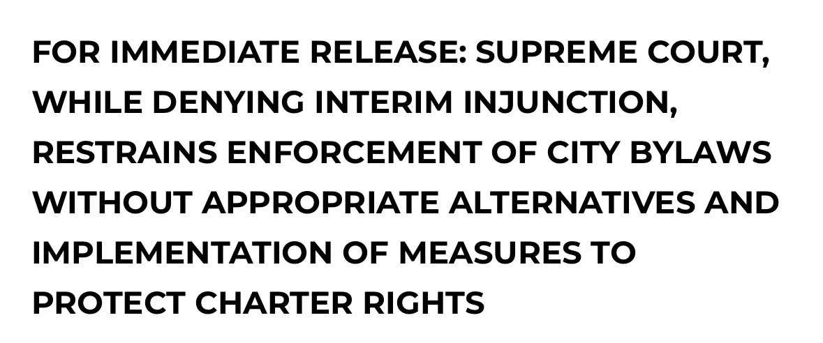 BrittanyMa42691's tweet image. Supreme Court of BC orders the City of Abbotsford to uphold dignity and human rights before they may move to relocate city hall encampment members

- read the ruling here-
 impactabby.com/city-hall-prot…

#humanrights #bchomeless #homelessness #stopthesweeps #decampmentscausedeath