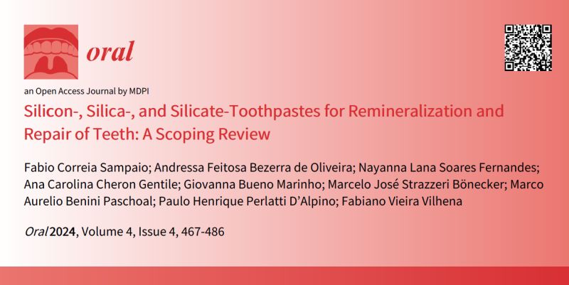 Oral_MDPI's tweet image. 📢 Read our recent publication:

📚 #Silicon-, #Silica-, and #Silicate-#Toothpastes for Remineralization and Repair of Teeth: A Scoping Review

🔗 mdpi.com/2673-6373/4/4/…

👨‍🔬 by Fabio Correia Sampaio et al.

🏫 @UFPBoficial  
    @ufmg
#dentalcaries #dentinhypersensitivity