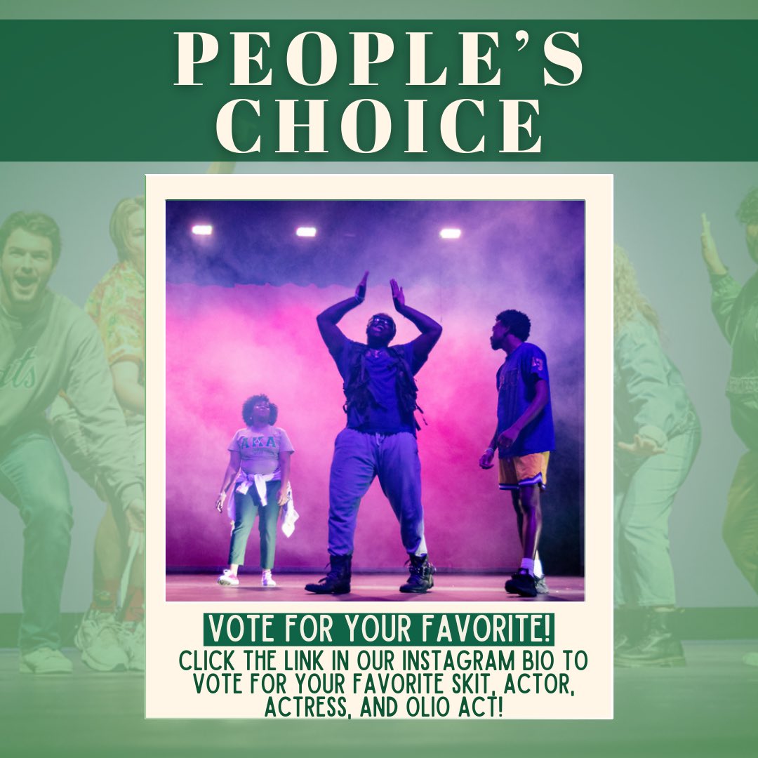 𝐏𝐄𝐎𝐏𝐋𝐄’𝐒 𝐂𝐇𝐎𝐈𝐂𝐄 𝐀𝐖𝐀𝐑𝐃𝐒 🏆✨
•
•
Use the link in our Instagram bio to vote for your favorite actor, actress, olio act and skit! Voting ends tonight at 11:59 p.m. 🙌