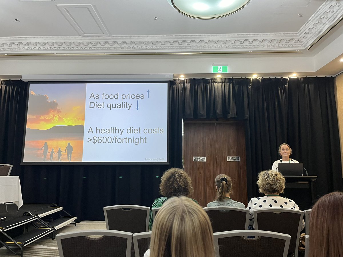 @KBackholer at #anzos talking supermarket power, food price, food insecurity and unhealthy food marketing <a href="/GLOBE_Deakin/">Global Centre for Preventive Health and Nutrition</a> <a href="/ANZOS_Society/">ANZOS</a>