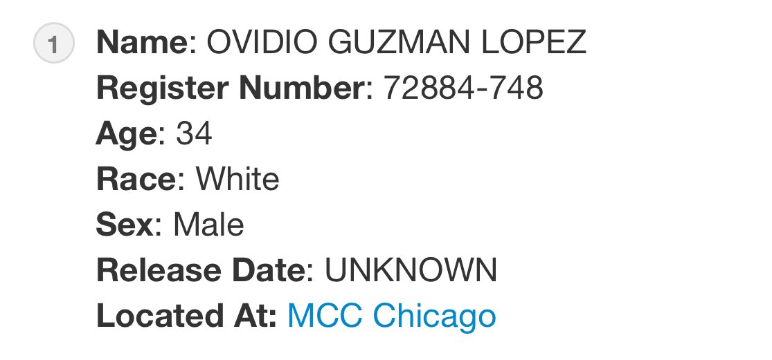 illicitinv's tweet photo. #Chicago #EEUU Para los que pensaban que estaba libre, Ovidio Guzmán López ‘El Ratón’, vuelve a la prisión MCC Chicago bajo custodia de Buró de Prisiones. Su hermano Joaquín, ‘El Güero Moreno’, pasa a una casa de seguridad temporalmente, esto bajo su acuerdo de cooperación con los fiscales.