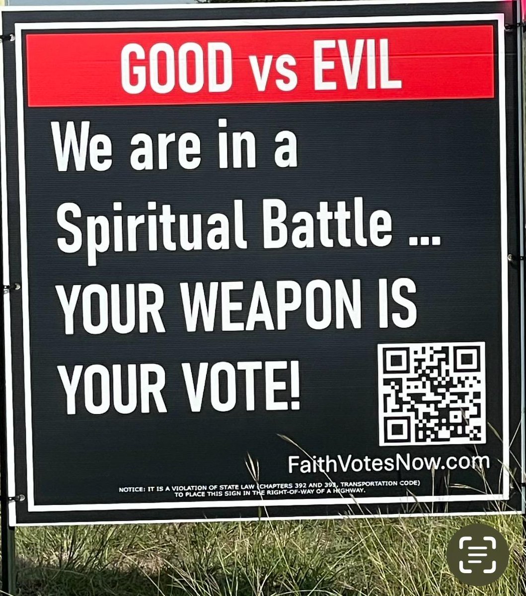 Dayna_Teaches's tweet photo. A City of Ft Worth employee was observed removing a sign urging Christians to vote. Over 100 signs have been taken.  The enemy doesn't want us voting. 

Let's have a 100% turn-out!✝️

@SidneyPowell1 
@Bo_French_TX 
@Carlos__Turcios 
@oshea4texas 
@DallasExpress https://t.co/BLbGiRwzmx