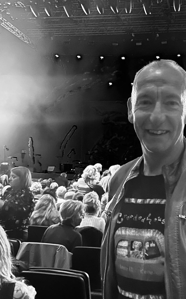Down the front for Crowded House in Birmingham. Minutes later got told off for dancing in the aisle and threatened with being thrown out if I did it again. I’m 52.