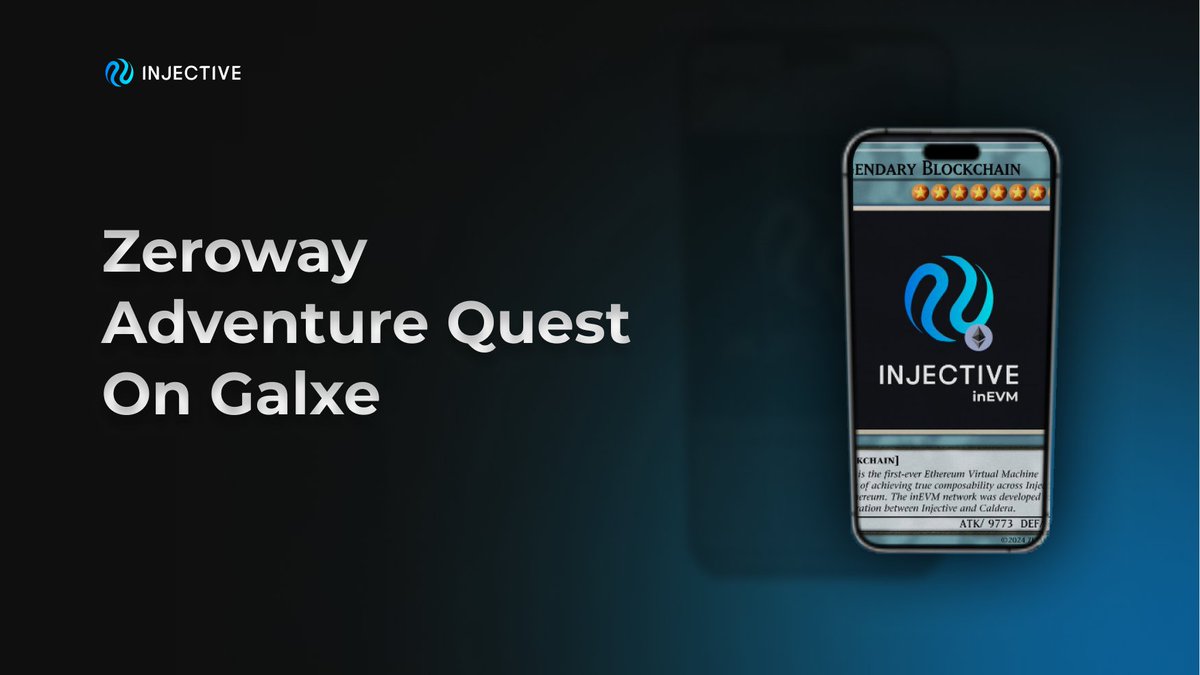 👋Zeroway Adventure Quest on Galxe - say hello to <a href="/Injective/">Injective 🥷</a> !

Zeroway is an interchain platform on
Hyperlane, designed to leverage omnichain technology.

👇 Start your quest - app.galxe.com/quest/Dcj7tYoq…

#crypto #web3
