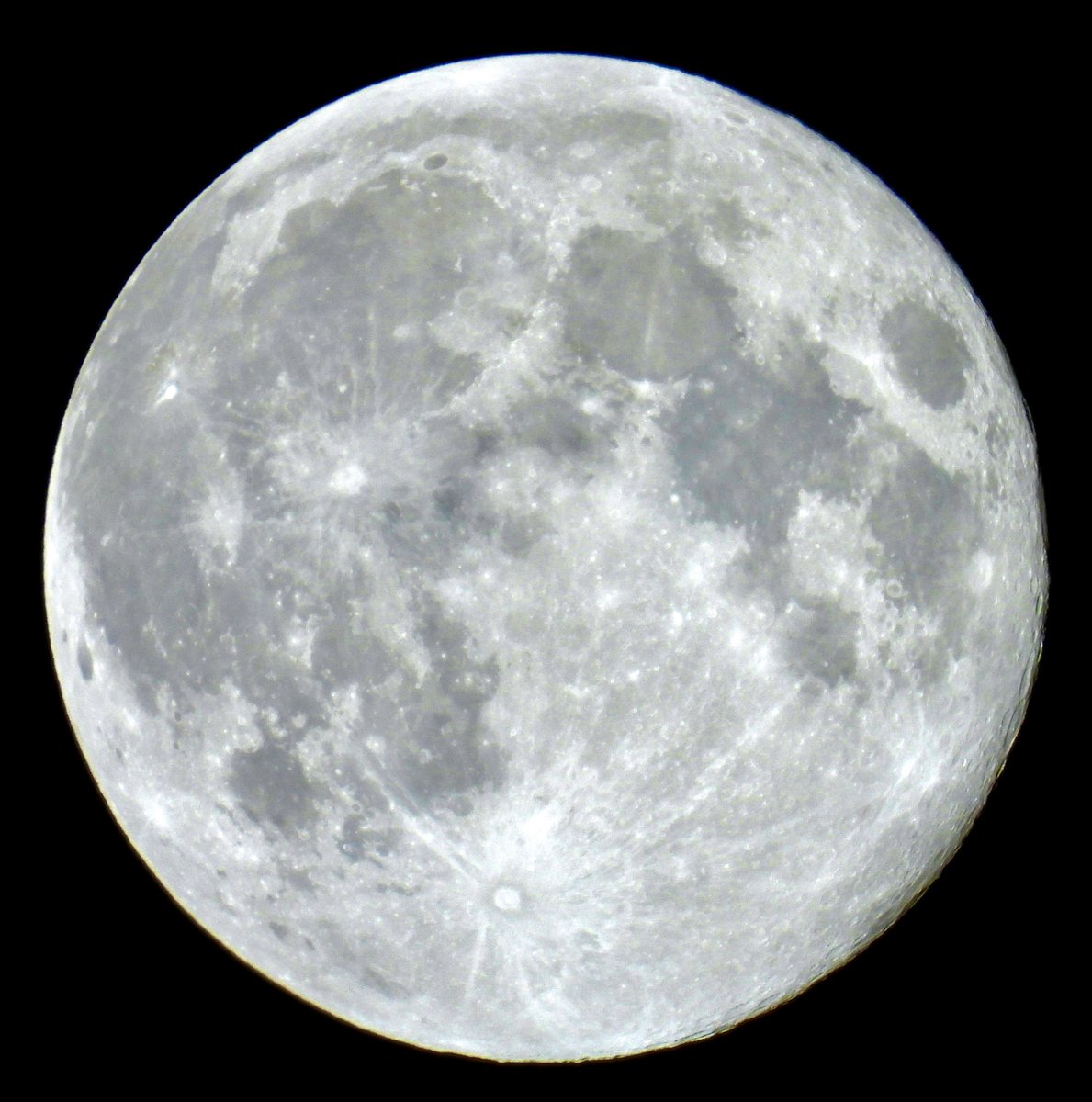 Tonight's Supermoon at 23:23:27 BST 17 October, 99.7% illuminated (11 hours after full Moon at 12:26 BST) 
Craters just starting to become visible again on the 'right hand side'.
