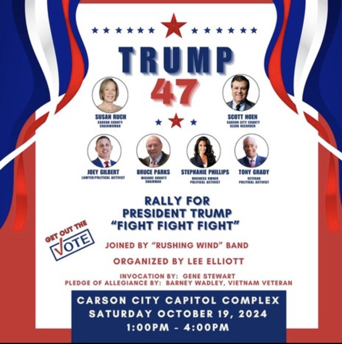 Nothing to see here, just the guy overseeing elections in Nevada’s capital headlining a Trump rally with various election deniers on the first day of early voting. 

We don’t deserve to matter.