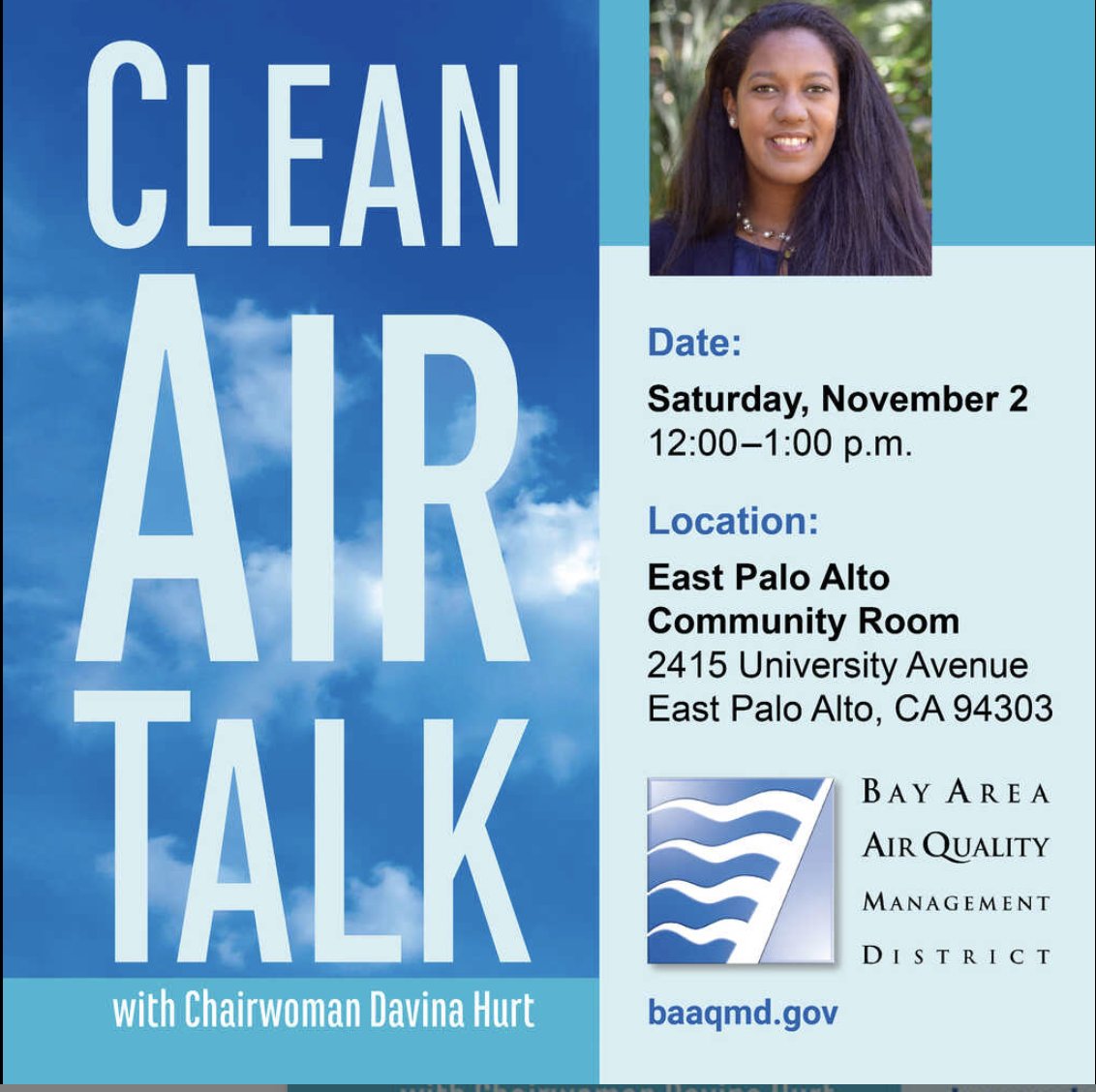 350 Silicon Valley (@350sv) on Twitter photo Does poor air quality from heat waves, wildfires, vehicle traffic and industry impact you or your family? Join us for a Clean Air Talk in East Palo Alto with Air District Chairwoman Davina Hurt to share thoughts, questions or concerns about the air you breathe.
<a href="/350sv/">350 Silicon Valley</a> Does poor air quality from heat waves, wildfires, vehicle traffic and industry impact you or your family? Join us for a Clean Air Talk in East Palo Alto with Air District Chairwoman Davina Hurt to share thoughts, questions or concerns about the air you breathe.
<a href="/350sv/">350 Silicon Valley</a>
