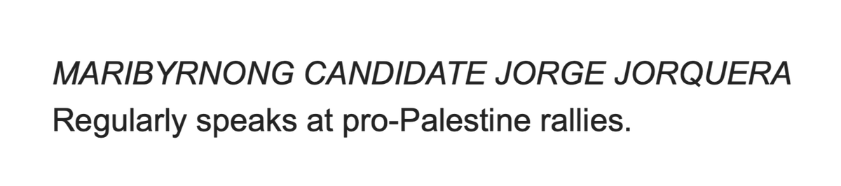vic_socialists's tweet photo. Can we all take a moment to appreciate the significance of the Herald Sun including this in an 'expose' of "the extreme views held by some Victorian council candidates". What kind of a world is it where standing against genocide and for peace and justice is viewed as 'extreme'? https://t.co/WH8MABgqzy