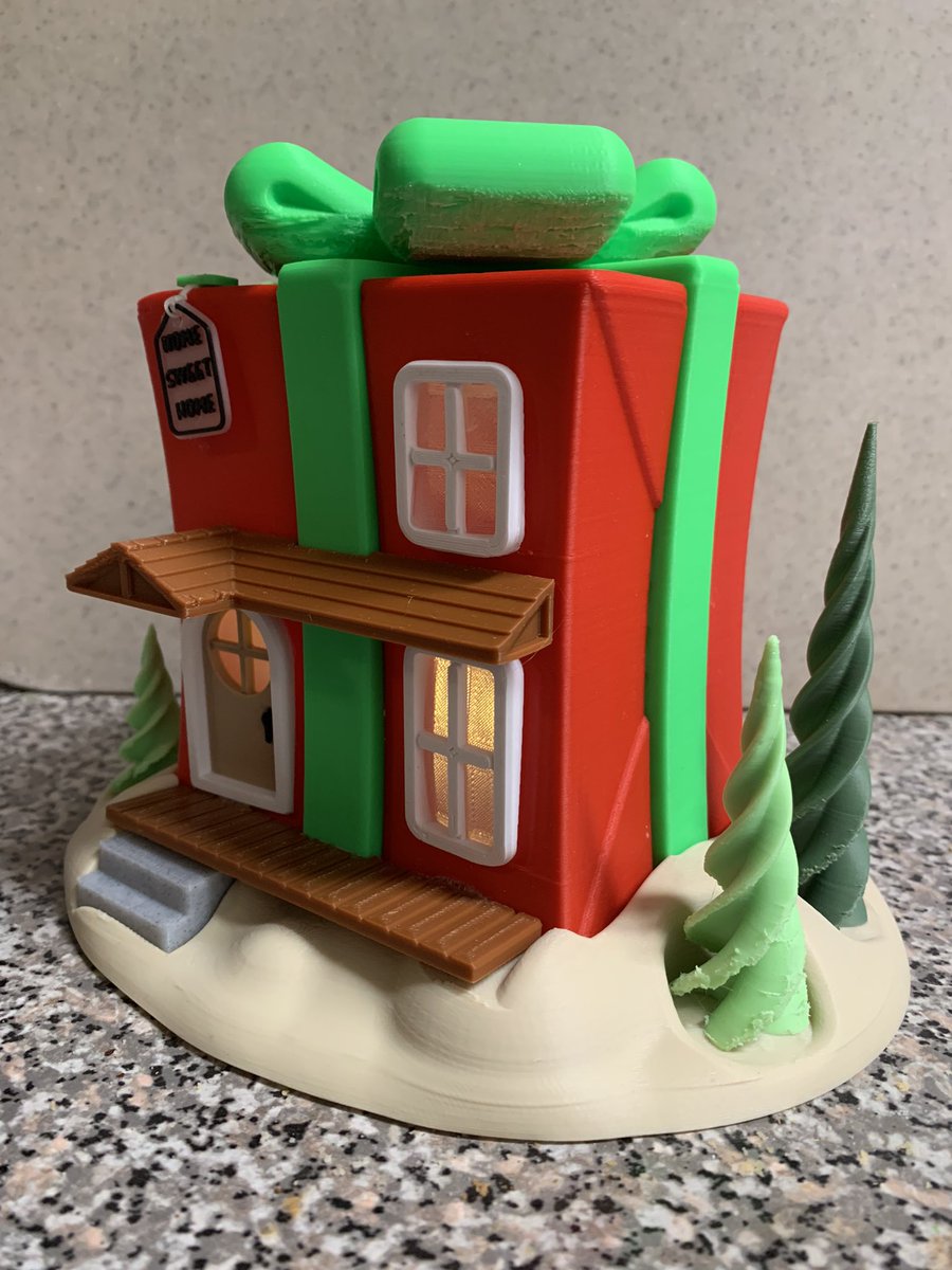 zprint69's tweet photo. The second of the four Christmas Fairy houses is done. Presenting the Gift Box Fairy House. https://t.co/1mwbQQJLDy