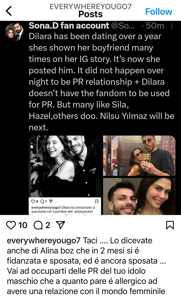 I never said anything about Alina Boz. you are a lier trying your best to put words in my mouth to deceive your followers. Proof I said it because never happened you lunatic. Go have your brain read you need help. I hope God punishes you. It has already as you cry about your loss