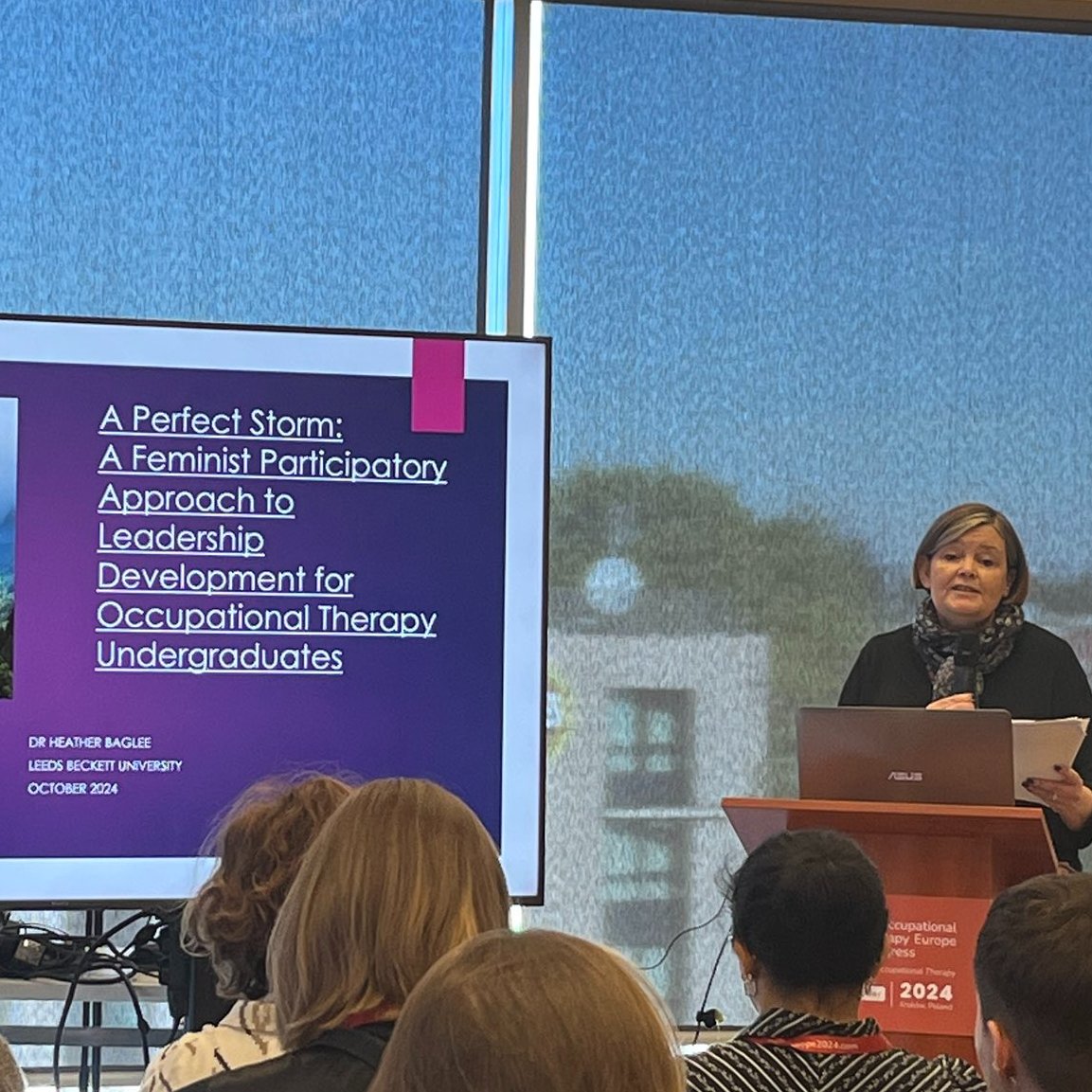 Proud moment at the 1st #OTEurope2024! Our Course Director <a href="/HeatherBaglee/">Dr Heather Baglee</a>  presented an inspiring oral communication on leadership development using feminist participatory research. Empowering the next generation of OT leaders! <a href="/LBUHealth/">The School of Health, Leeds Beckett University</a>