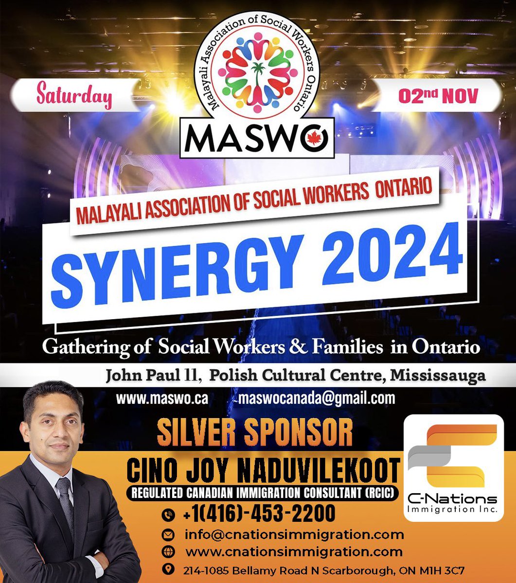 MaswoCanada's tweet photo. We are thrilled to introduce C-Nations Immigration Inc. and C-note Tax Solutions Inc. as Silver Sponsors for SYNERGY 2024! 🌍💼✨ https://t.co/ZikaAcFOvl