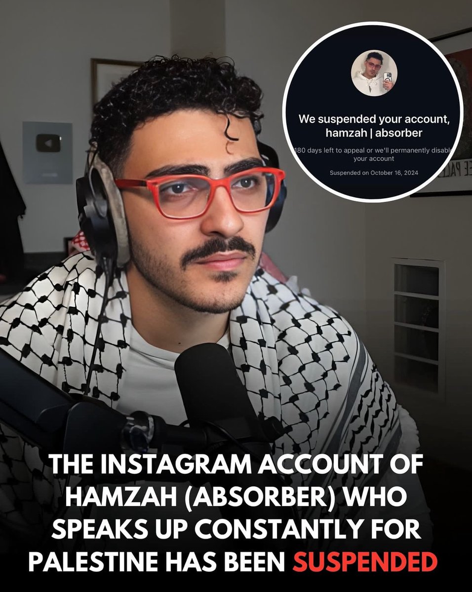 I’ve been permanently banned on Instagram for my videos about Palestine.

They aren’t going to silence me.

Follow my new Instagram account:
@/Hamzahs1948

Free Palestine 🇵🇸