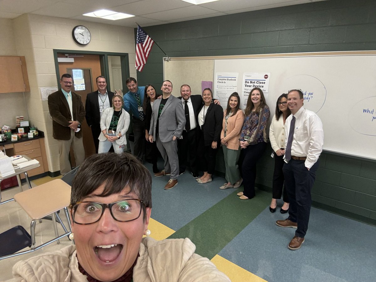 Remember when I mentioned National Principals Day a few days ago?!?!  Yes, this crew of them behind me really is one of a kind! 💚