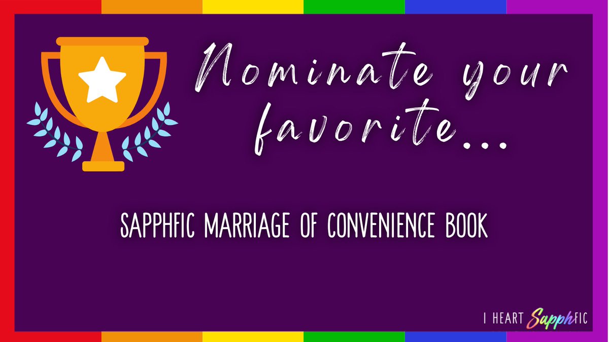 This week we want to know – what is your favorite #sapphic marriage of convenience? As always, we'll be making a poll, so be sure your favorite makes the list!

#SapphicFiction #QueerReads #IHSReadingChallenge