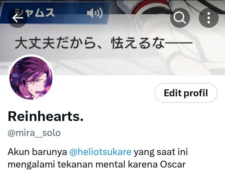 Hai karena gue fiks mau delete akun @/seiji_nico, jadi gue bikin akun baru. Persentase besar ngehype Helios, sisanya eitrip. Di akun ini gue jauh lebih berisik. 

@mira__solo
