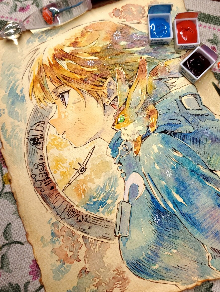 umekichi930's tweet image. アンティークな紙でナウシカ描きました😊