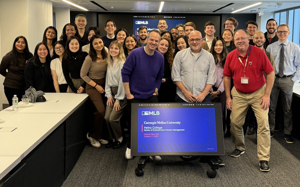 ⁦<a href="/meimprogram/">MEIM Program</a>⁩ class of 26 at #MajorLeagueBaseball #MLB in NYC with 3 ⁦<a href="/cmualumnihouse/">Carnegie Mellon Alumni</a>⁩ alumni who work there. Time to promote <a href="/cmu/">Complete Music Update</a> and <a href="/mlb/">MLB</a> connections