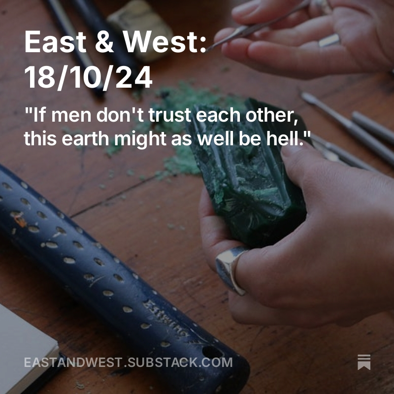 Our latest arts &amp; culture newsletter features interviews with Dayle Palfreyman on 'Permissions' at <a href="/Artspace292/">Artspace Aotearoa</a> and Paul Tonta from <a href="/MadmanFilms/">Madman Films</a> on Akira Kurosawa! open.substack.com/pub/eastandwes…