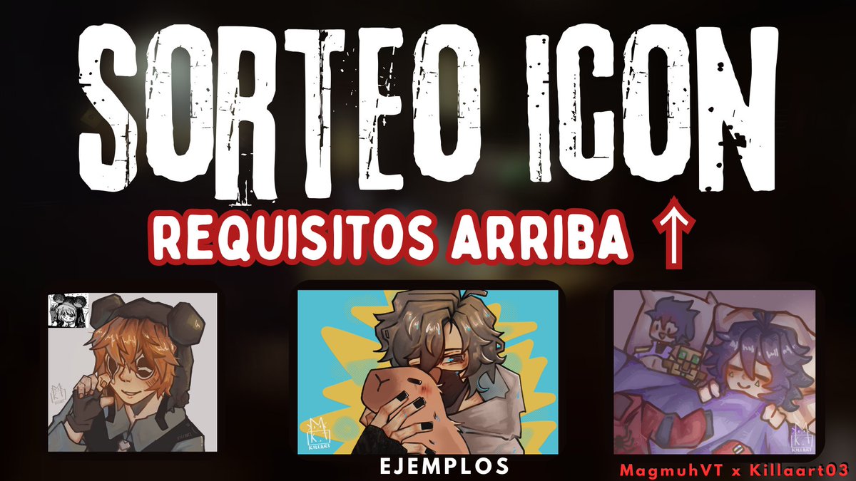 MagmuhVT's tweet photo. ¡¡VAMOS A SORTEAR UNA ICON!!
En colaboración con @killaart03 vamos a sortear una icon de lo que tu desees, para participar debes:
- Darle like a esta publicación ❤️
- Repostear esta publicación 🔃
- Darle follow a mi cuenta y a la cuenta de @killaart03 ✅
- Deja tu oc abajo ⬇️ https://t.co/SNZhzOLvYf