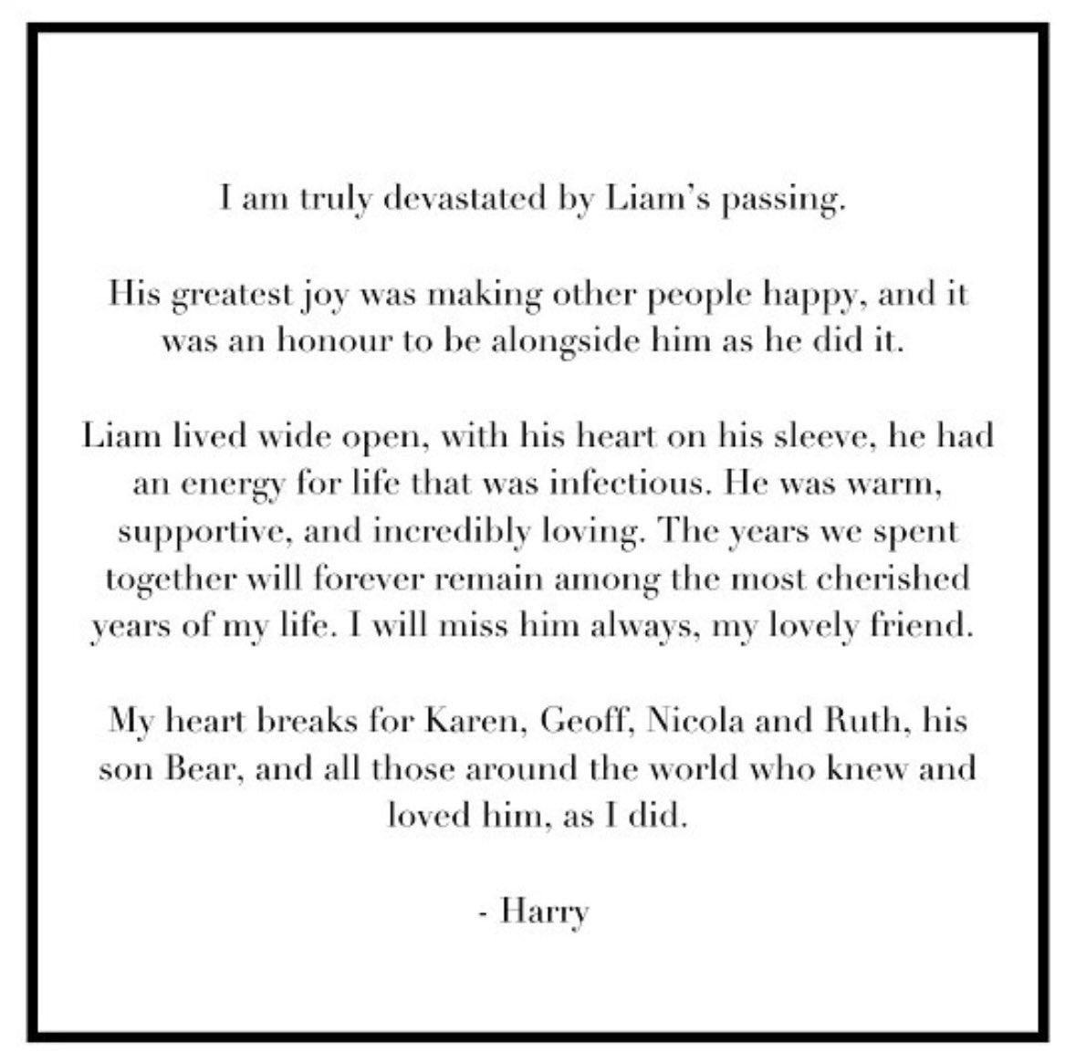 harryupdates__'s tweet photo. HarryはLiam Payneの訃報を受けて自身のインスタグラムで声明を発表しました。（翻訳は3枚目） https://t.co/K77HtKA93g