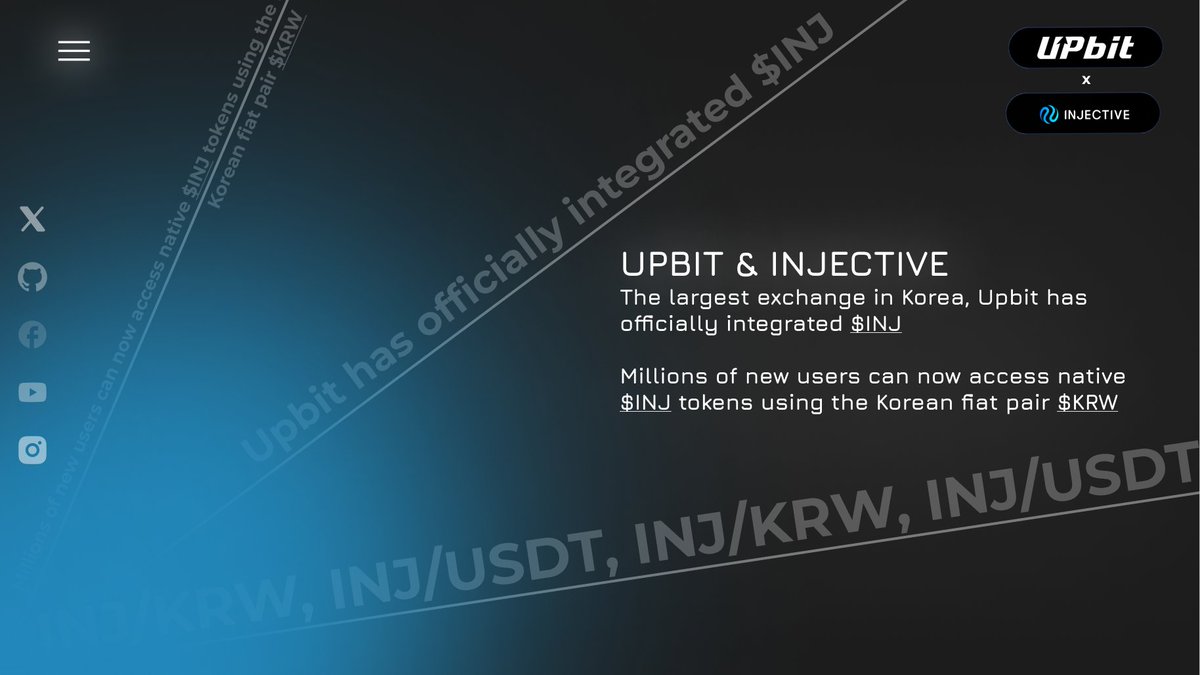 🤙<a href="/Official_Upbit/">Upbit Korea</a> &amp; <a href="/Injective/">Injective 🥷</a> !

Upbit - the Most Trusted Global Digital Asset Exchange, The largest exchange in Korea has officially integrated $INJ! 

#crypto #web3
