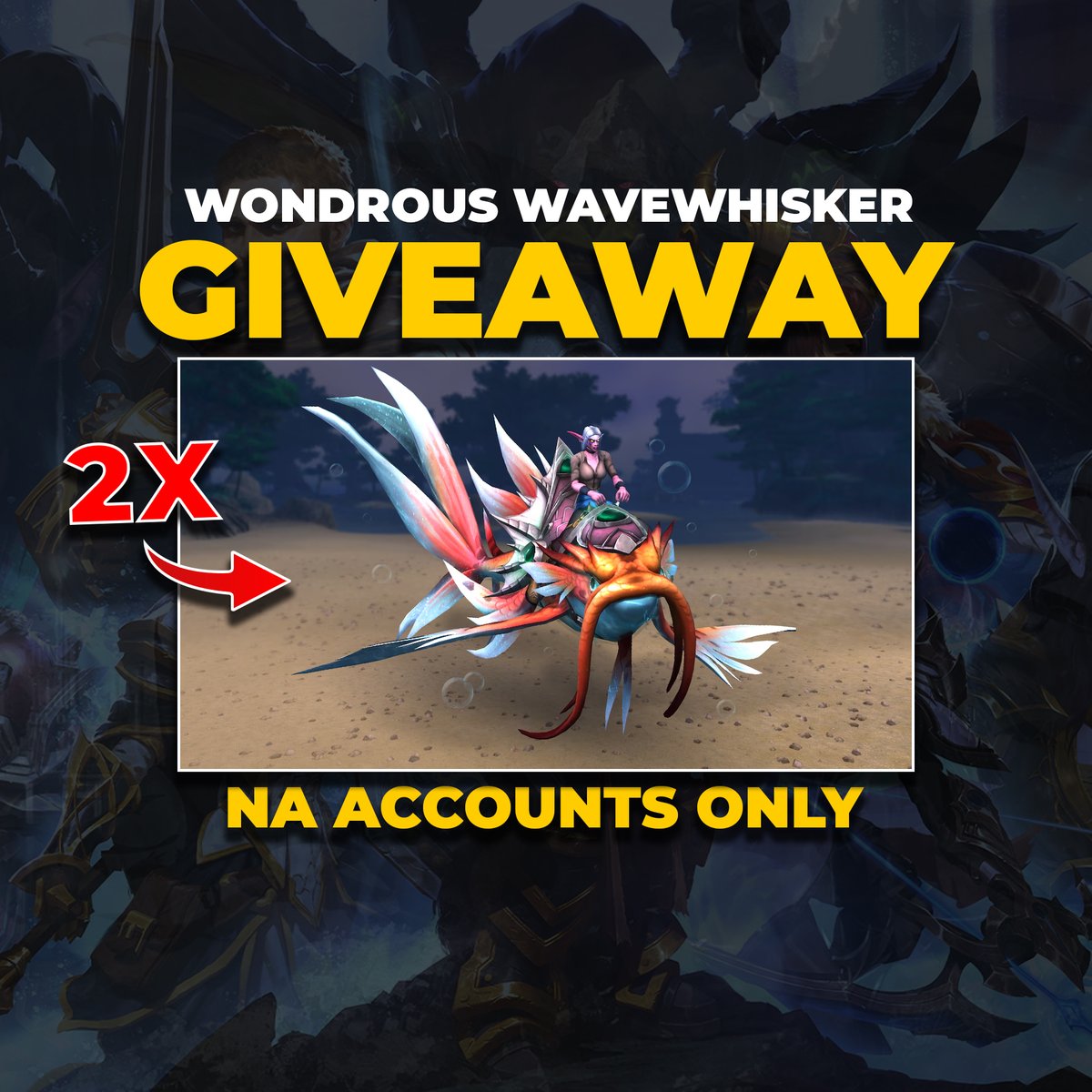 skillcapped's tweet image. We have 2 Wondrous Wavewhisker mounts to giveaway for WoW's 20th Anniversary!  

To enter: 

✅ LIKE, FOLLOW, and RETWEET (and have an NA account)

Winners will be selected on Oct 21, 2024  #WoW_Partner