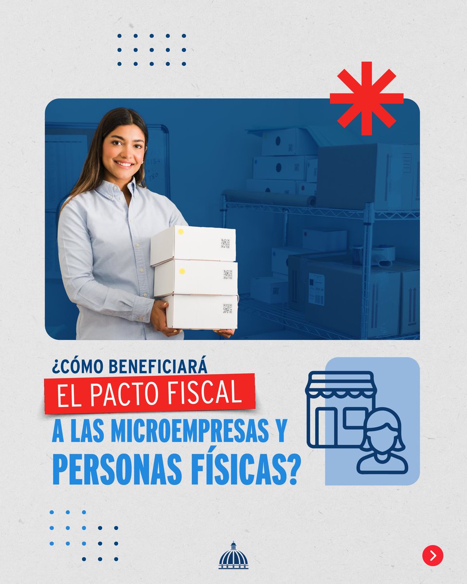 PresidenciaRD's tweet image. El pacto fiscal apuesta por el crecimiento de las microempresas y emprendedores, reestructurando el pago del anticipo para que puedan invertir más en sus negocios, seguir creciendo y generando empleos. 💼 #PactoIdeal