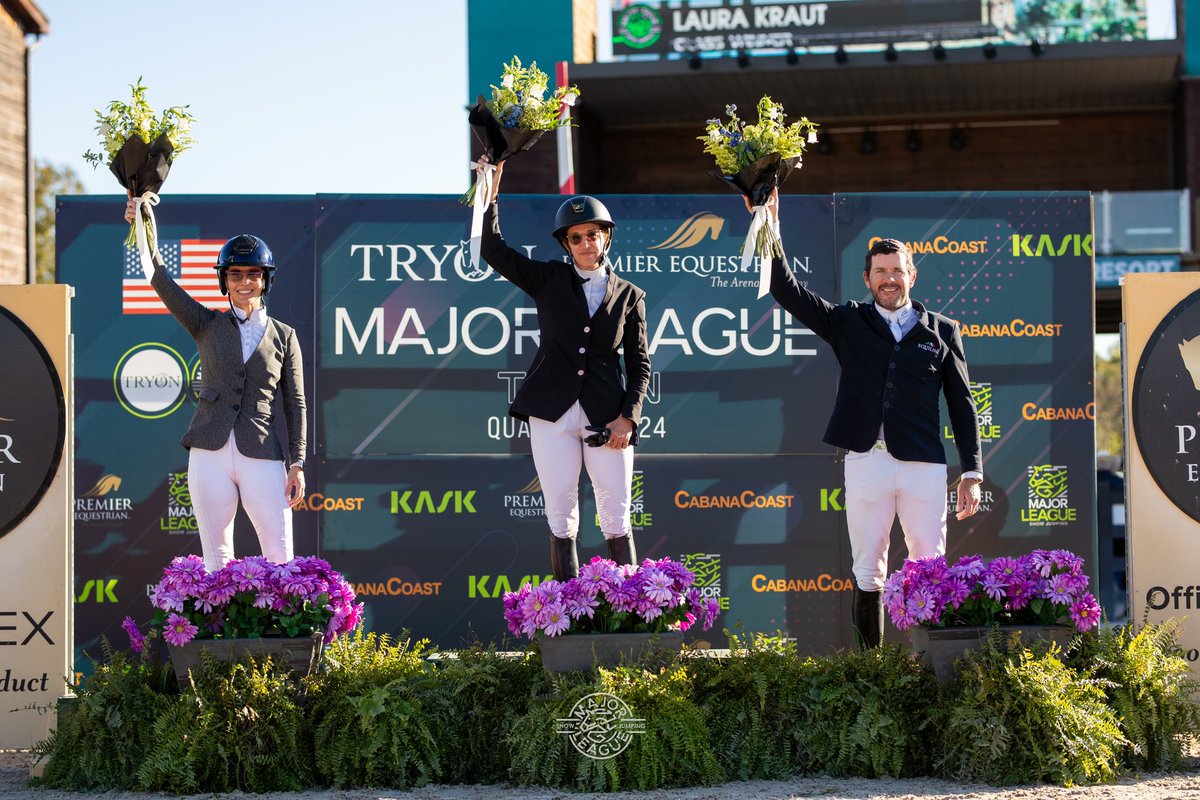 And that's how you make your Major League debut 🎤🫳⬇️😌

$181,170 5* Premier Equestrian #Qualifier  top 3:
P1: Laura Kraut &amp; Baloutinue 
P2: Ashlee Bond &amp; Donatello 141
P3: Conor Swail &amp; Vital Chance De La Roque 
#ThisIsMajorLeague #MLSJTryon #ShowJumping
