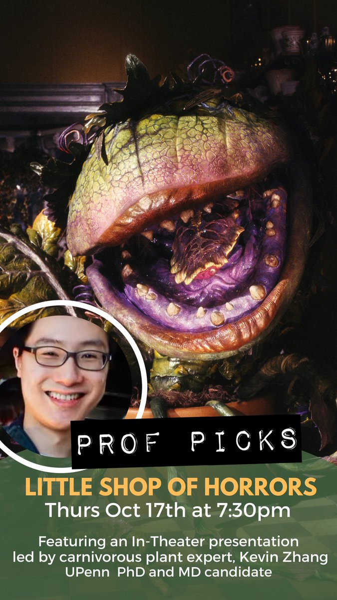 PrincetonGarden's tweet image. Our Prof Pick tonight is on #LittleShopOfHorrors. Kevin Zhang, carnivorous plant expert is here along with some of his plants! And our very own Seymour showed up too!