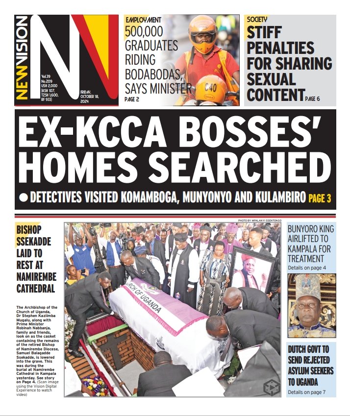 StuartYiga's tweet photo. IT'S A #FRIDAY!
Pick your copy #FRIDAYVISION, #BUKEDDE. @newvisionwire @MlLefranc @KCCAUG @ChurchofUganda_ @MoWT_Uganda @pwatchug @tvwestUG @PoliceUg @Bunyoro_Kitara @ArthurBaguma1 https://t.co/aYZ6nF2sjo