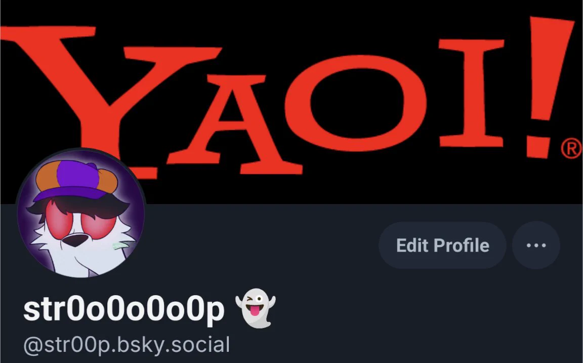 Screenshot of my Bluesky profile, @str00p.bsky.social