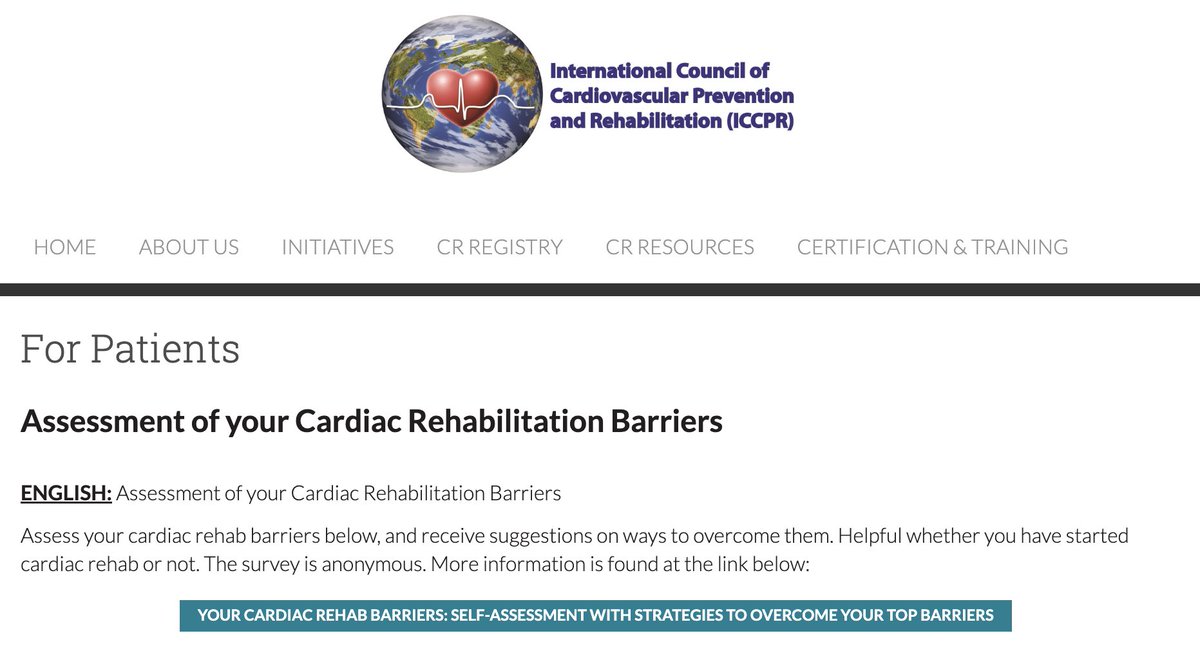 #CardiacRehab Barriers Scale-revised for hybrid delivery now available on our website at: globalcardiacrehab.com/Patients-CRBS. Patients received personally tailored barrier mitigation strategies based on their responses.