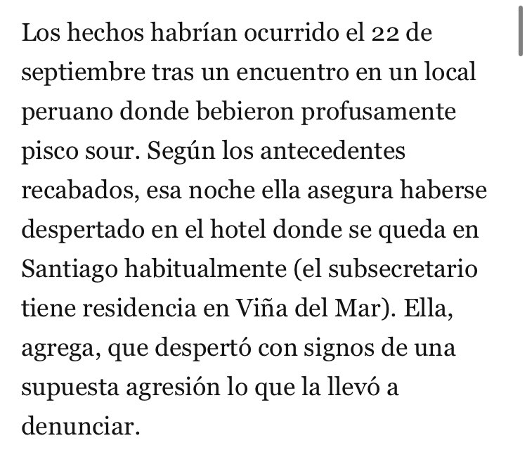 jgalemparte's tweet photo. El @GobiernodeChile debe aclarar los siguientes puntos en caso Monsalve.
1. De acuerdo La Tercera delito se habría producido el domingo 22 de septiembre y la presunta víctima amaneció el lunes 23 con Manuel Monsalve en un hotel con signos del supuesto delito. (🧵 hilo) https://t.co/QavhZuOm5b