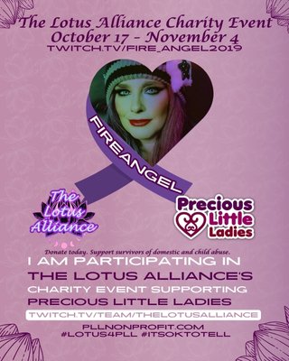 LotusAlliance8's tweet photo. Our Charity raid train for Precious Little Ladies has made it to it's 3rd stop, @Fire_Angel2019 ! Come say hi and show some love while we continue supporting an amazing cause! Link in comments! #Lotus4PLL #ItsOkToTell https://t.co/AKWvqzLNFD