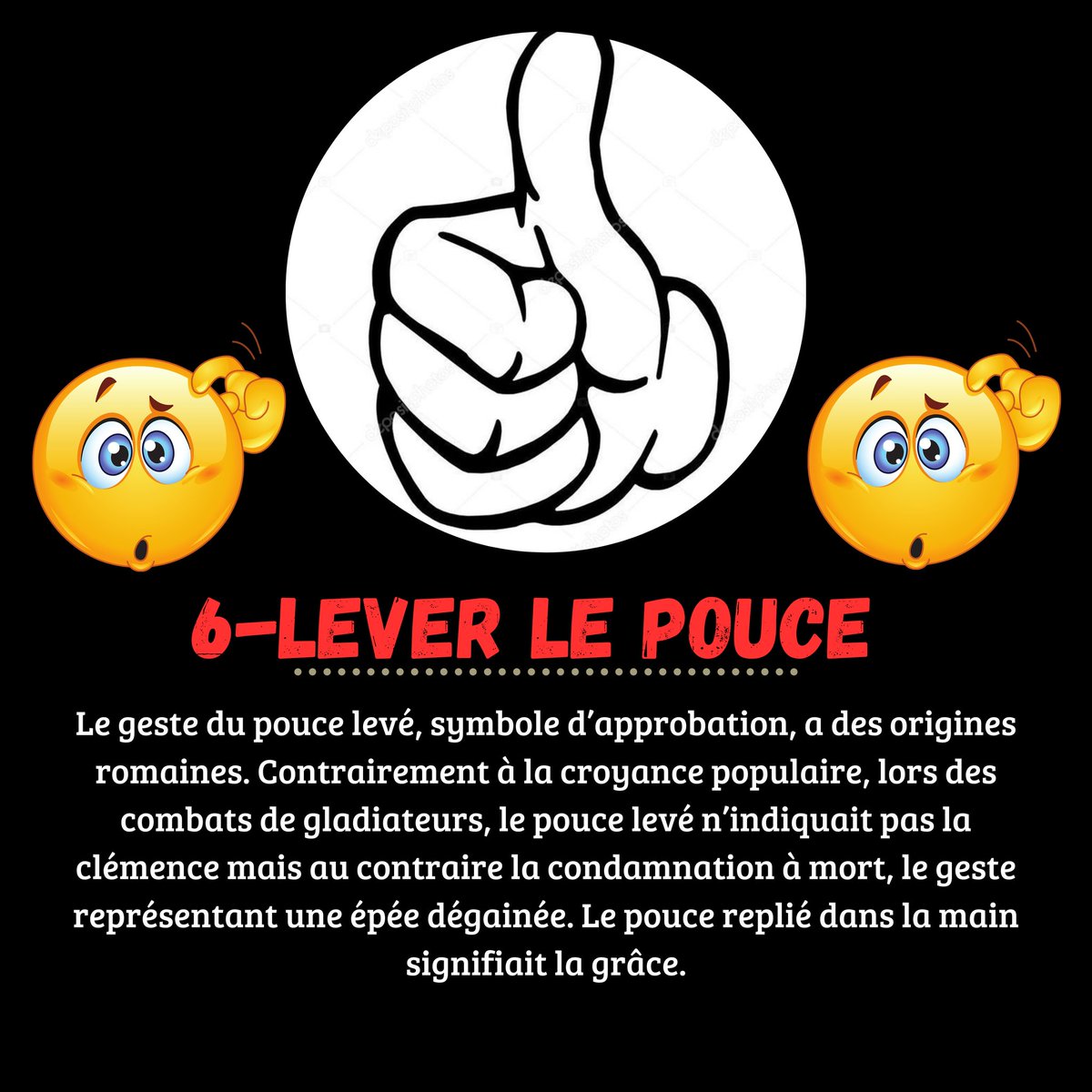 Avec le temps, ce geste a évolué pour devenir un signe universel d’approbation ou de validation, utilisé dans de nombreuses cultures pour signifier "tout va bien”

#Savoir #culture