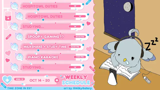 ZirconRs's tweet photo. @owlthy's schedule this week 
#owlthy #vtuber #envtuber https://t.co/JyU9rg8rK5