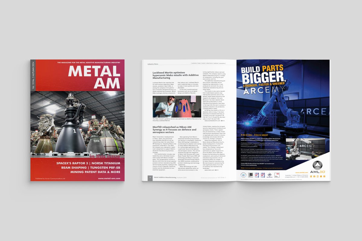 AML3DL's tweet image. X-tra in size, X-tra in nature. See AML3D in @MetalAMMag's Autumn 2024 Edition. Read now! bit.ly/Metal-AM-Autum… #AML3D #ARCEMY #WireAdditiveManufacturing #AdvancedManufacturing #AL3