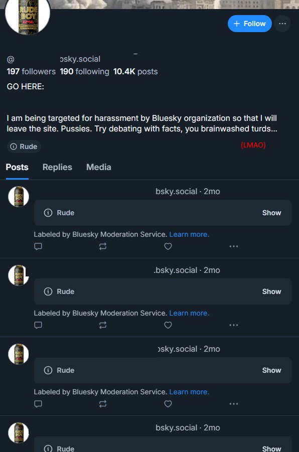 Sepphoris_VT's tweet image. If you're heading to BSky just to be hateful, homophobic, transphobic, etc., you're not welcomed by the people there, OR by the site.

This is what will *quickly* happen to your your account.

(Removed info because I don't want to spread their vile "truths").

#bluesky